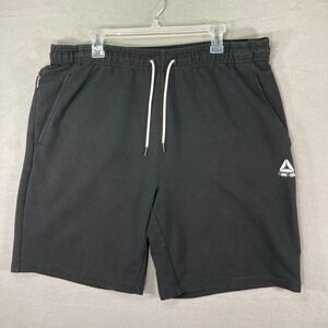 Reebok Mens Black Athletic Shorts Training Gym Workout Drawstring XL/TG
